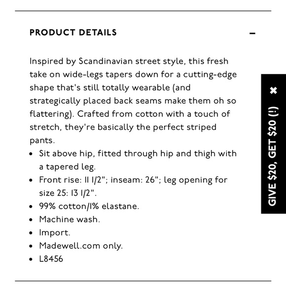 Madewell Tapered Pants in Stripe - Picture 7 of 7